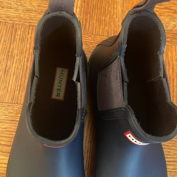 HUNTER WOMENS ORIGINALAL CHELSEA BOOT NAVY SIZE 9 - Picture 4 of 8